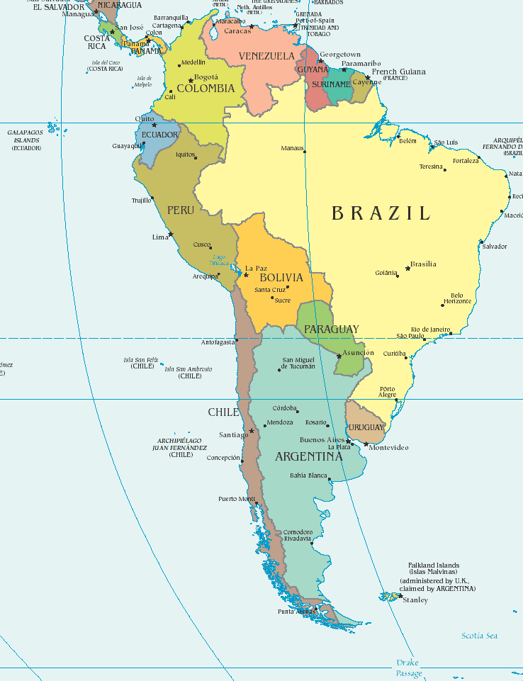 América do Sul | Mapas Geográficos da América do Sul