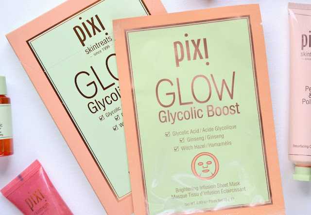 Pixi Glow Glycolic and Plump Collagen Boost Sheet Masks