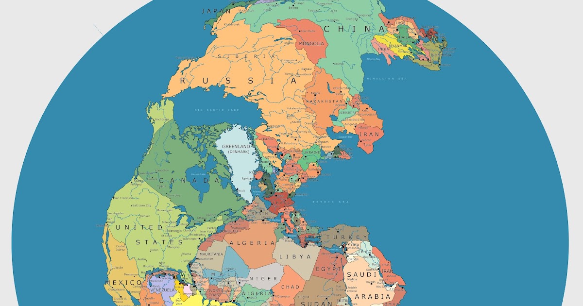 Карта пангеи со странами