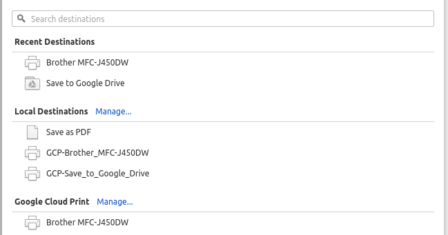 google cloud print linux