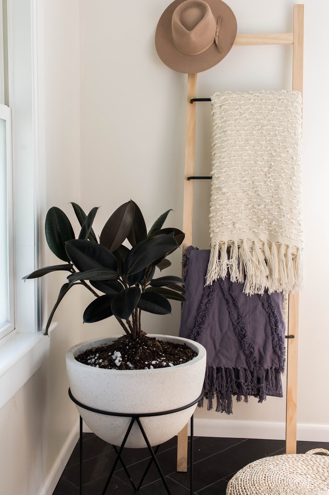 Iron & Wood Blanket Ladder Ikea Hack DIY Always Rooney Bloglovin’
