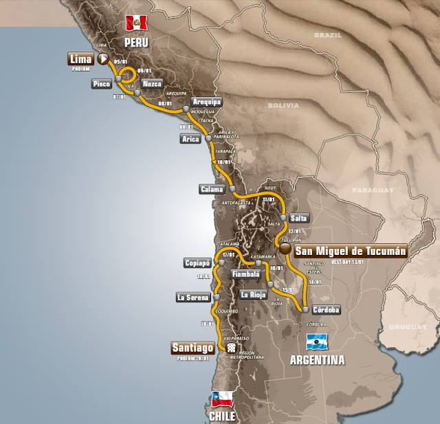 El recorrido completo Dakar 2013