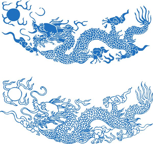 Chinese golden Dragon vector Rồng Vector
