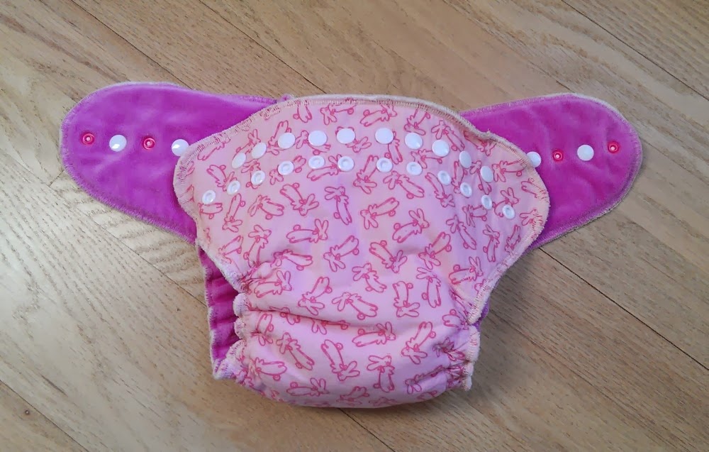 Natural Violet One size fitted bunny diaper