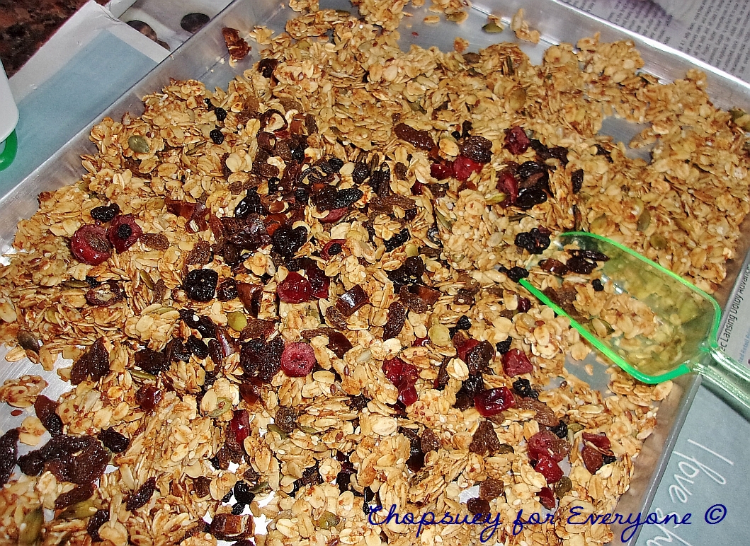 Chopsuey for Everyone Homemade Granola, No Sugar Added and No Nuts!