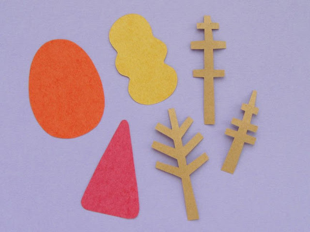 DIY Autumn Trees & Leaves Cards Tutorial cutting out tree shapes for an autumn card