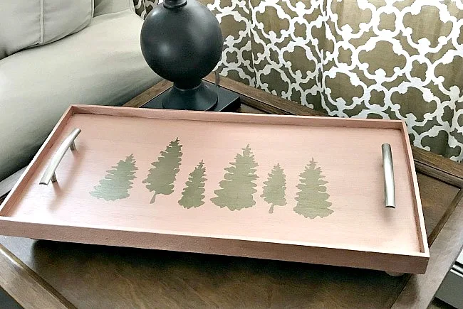 DIY Rustic Christmas Rose Gold Serving Tray. Homeroad.net