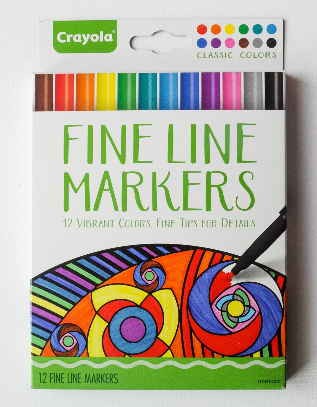 Crayola Aged Up Adult Coloring Colored Pencils and Fine Line Markers What's Inside the Box