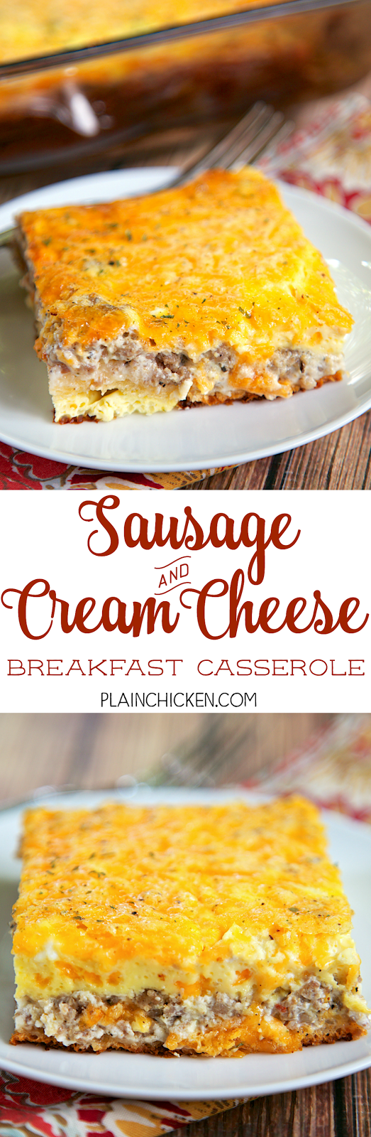 Sausage and Cream Cheese Breakfast Casserole Plain Chicken
