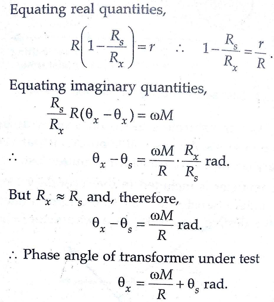 Testing of Current Transformers Silsbee's & Arnold's Method