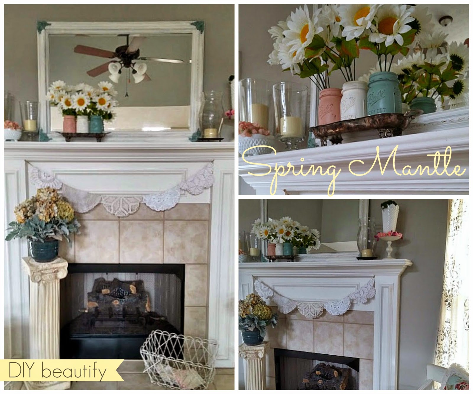 Decorating my Mantle for Spring - DIY Beautify - Creating Beauty at Home