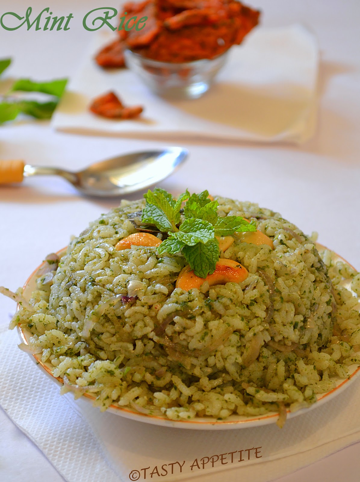 How to make Pudina Rice / Mint Rice / Pulav / Step by Step Recipe