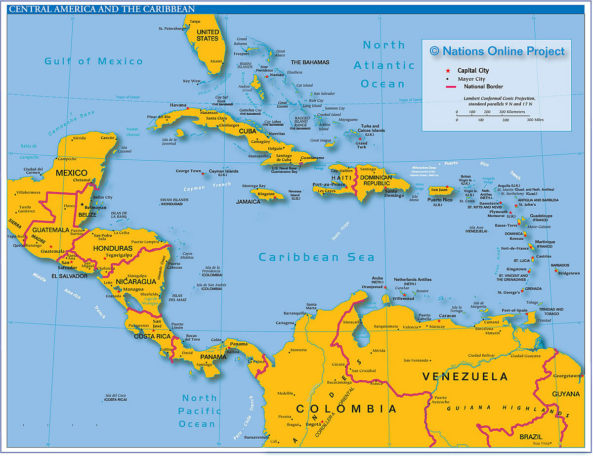 America Map Map Pictures - Central America Map