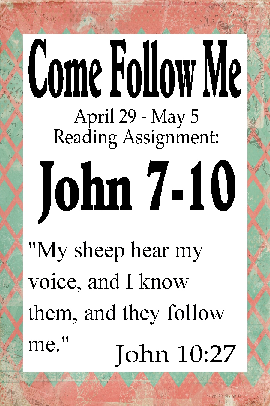 Come Follow Me Quote Printables 4.29.2019 | DIY Party Mom