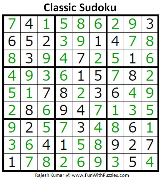 Classic Sudoku Puzzles (Fun With Sudoku #297, #298)