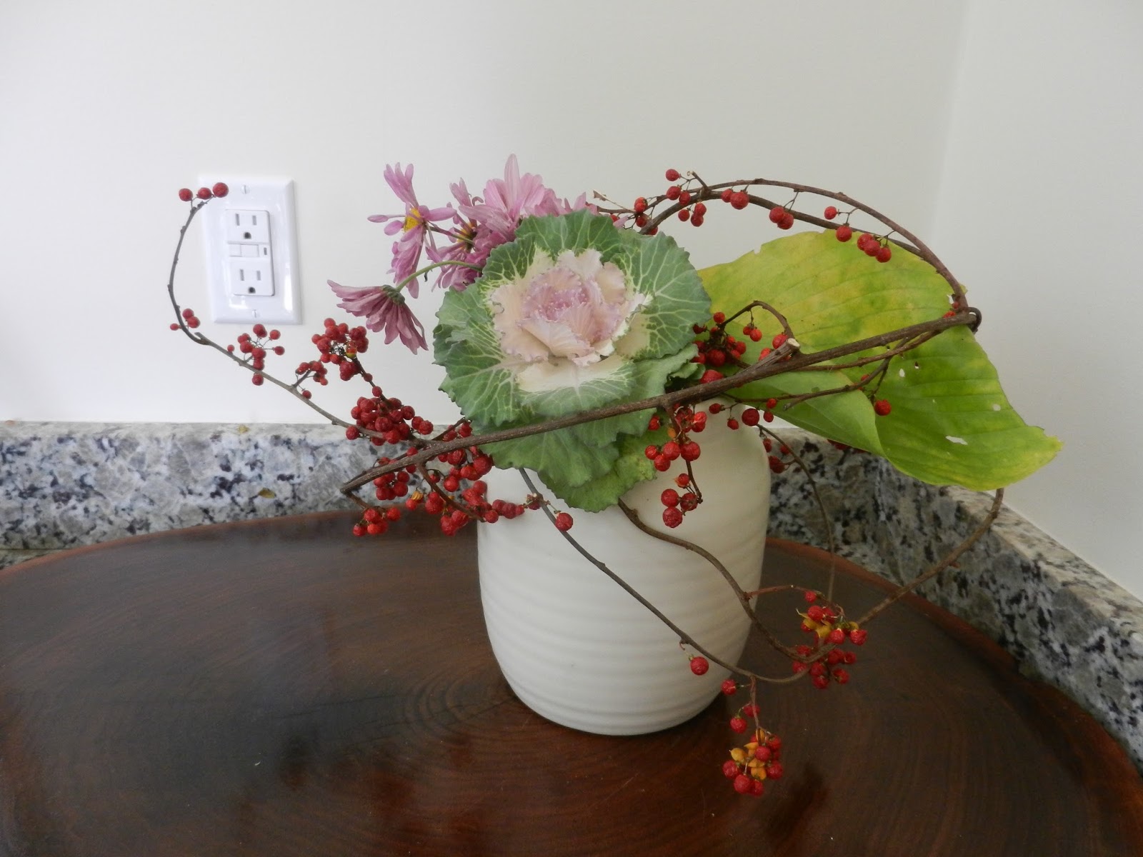 Orchids and Ikebana Kale Cabbage Arrangements for Fun