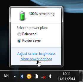 Power options Windows 7