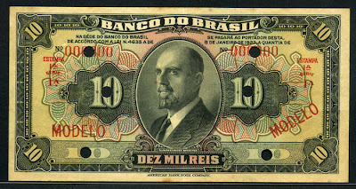 Brazil paper money currency Real Cruzeiro Mil Reis banknotes