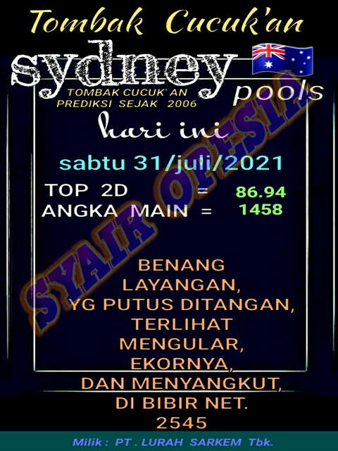 Syair Sdy 31 Juli 2021 Kode Syair Sgp Syair Hk Syair Sydney 2021