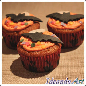 Cupcakes murciélagos Halloween