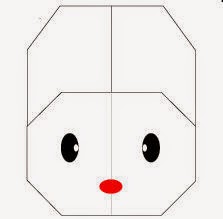 Bước 6: Vẽ mắt, vẽ mũi để hoàn thành cách xếp mặt con thỏ trắng kiểu mới bằng giấy.
