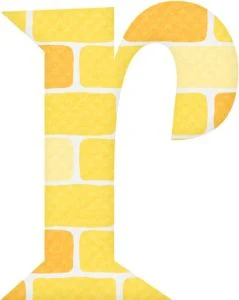 Alfabeto con Ladrillos Amarillos.