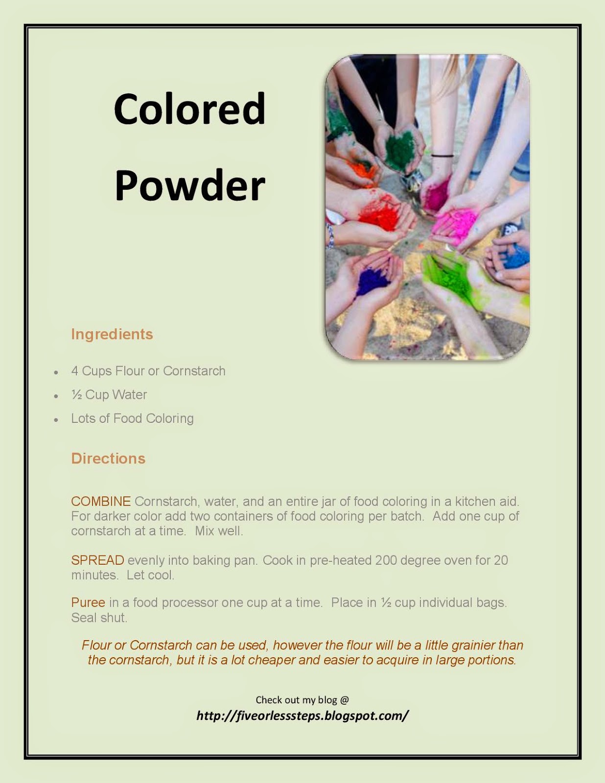 DIY Is My Happy Place How To Make Your Own Colored Powder