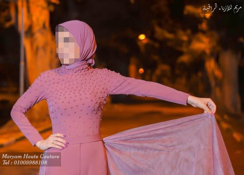 أكثر من 35 موديل لفساتين السواريه التى تناسب المحجبات فساتين سواريه, فساتين سواريه للمحجبات, تصاميم مريم للأزياء الراقية, فساتين بكم