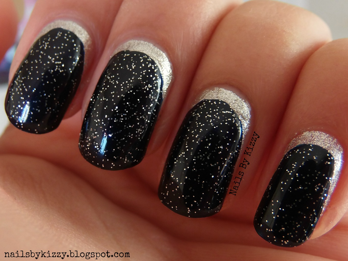 Nails By Kizzy: Glittery Crescent Moon Nails!