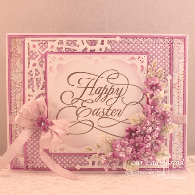 Our Daily Bread Designs Stamp: Flourished Happy Easter, Our Daily Bread Designs Paper Collections: Easter Card 2016, Pastel Paper Pack 2016, Our Daily Bread Designs Custom Dies: Layered Lacey Squares, Decorative Corners, Bitty Blossoms, Fancy Foliage