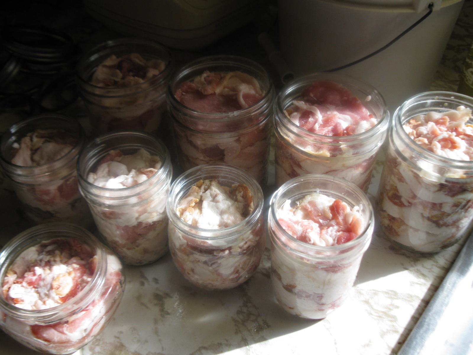 Simply Homemaking Canned Bacon ends and pieces