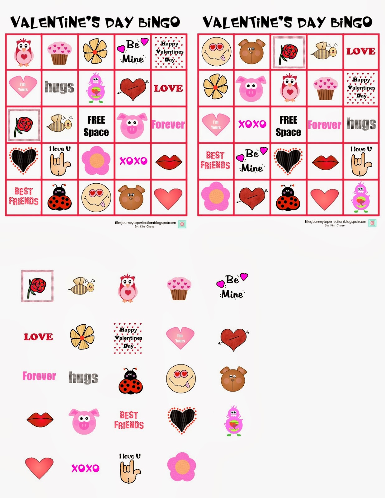 Life's Journey To Perfection: Valentine's Day Bingo: Printable