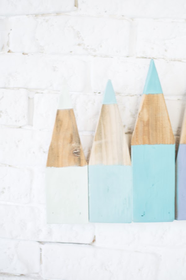 Perchero lápices madera diy