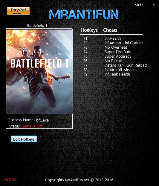 Battlefield 1 (PC) Oyunu +9 Trainer Hilesi İndir - Çalışıyor