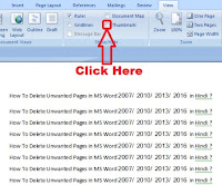 how to delete a extra page in ms word