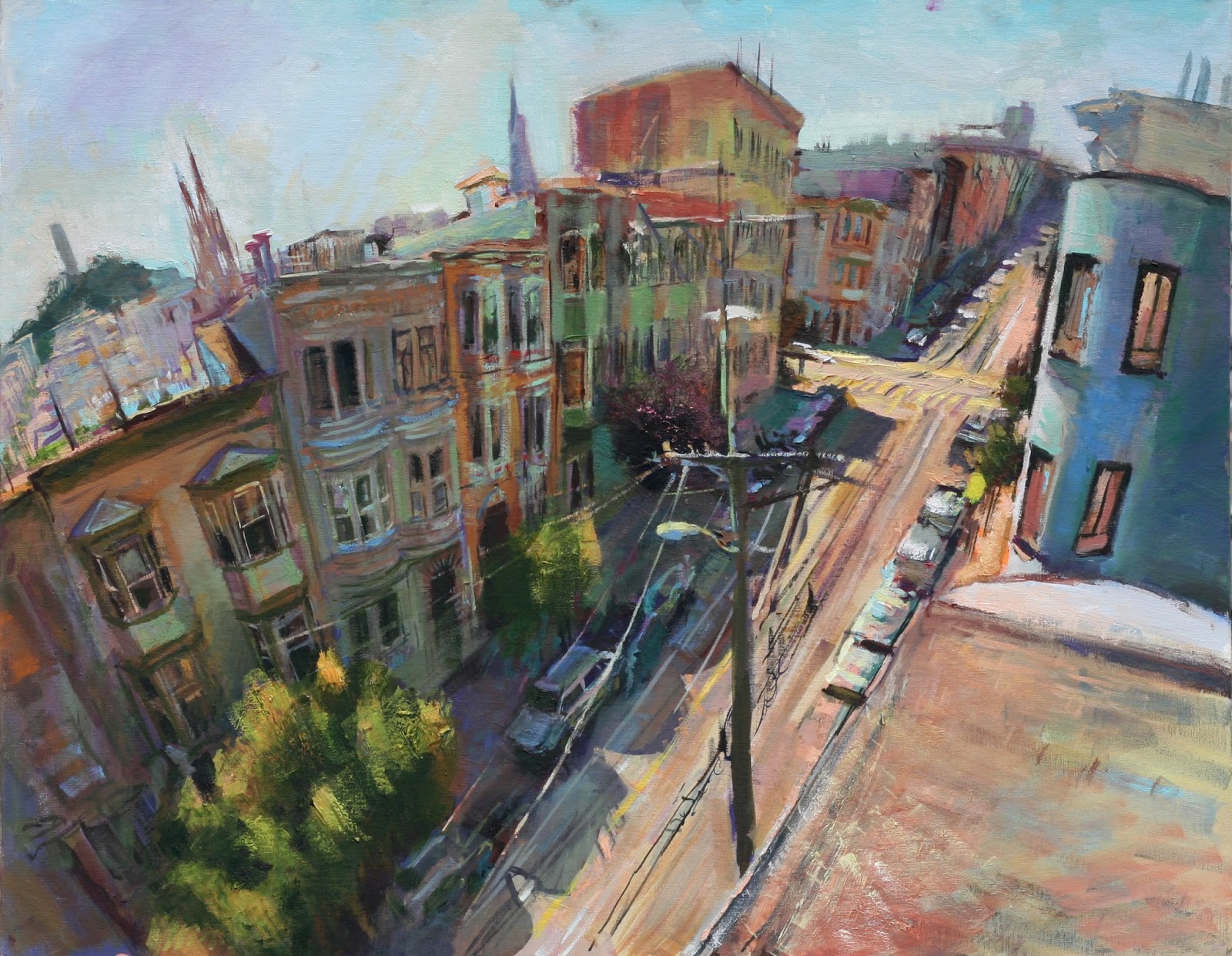 Rob Pointon Artist Travel Blog Oil Painting 2 Up on the Roof