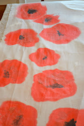fabric watercolor painting paint entire covered length flowers