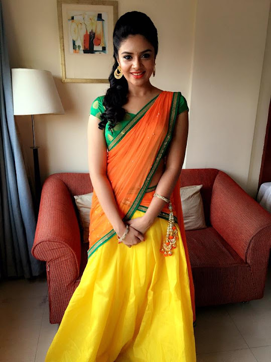 Srimukhi in half saree