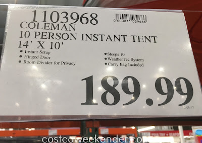 Deal for the Coleman 10-person Instant Cabin Tent at Costco