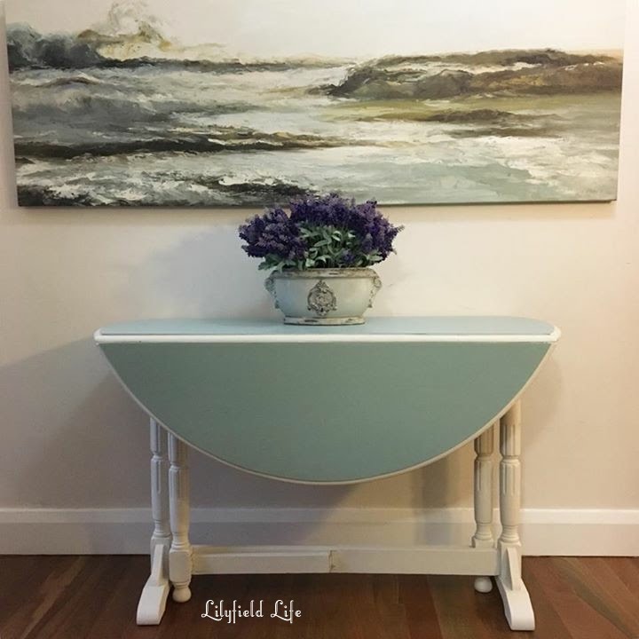 Lilyfield Life Duck Egg Blue Drop Leaf Table custom job.