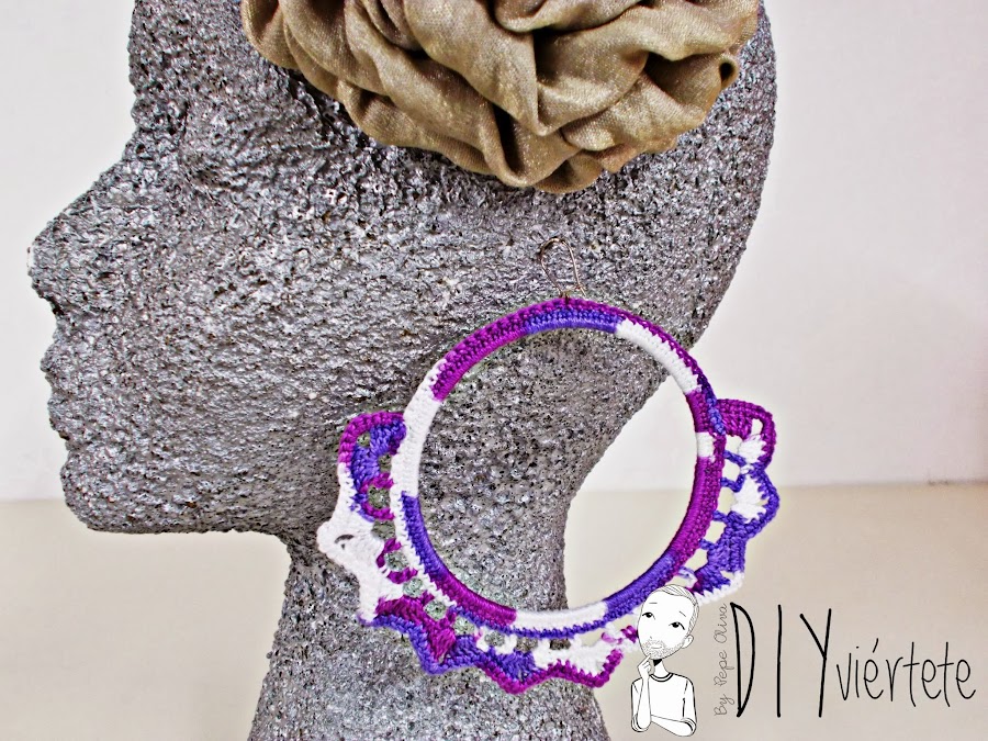 DIY-zarcillo-pendiente-bisutería-ganchillo-crochet-flamenca-Diyviértete