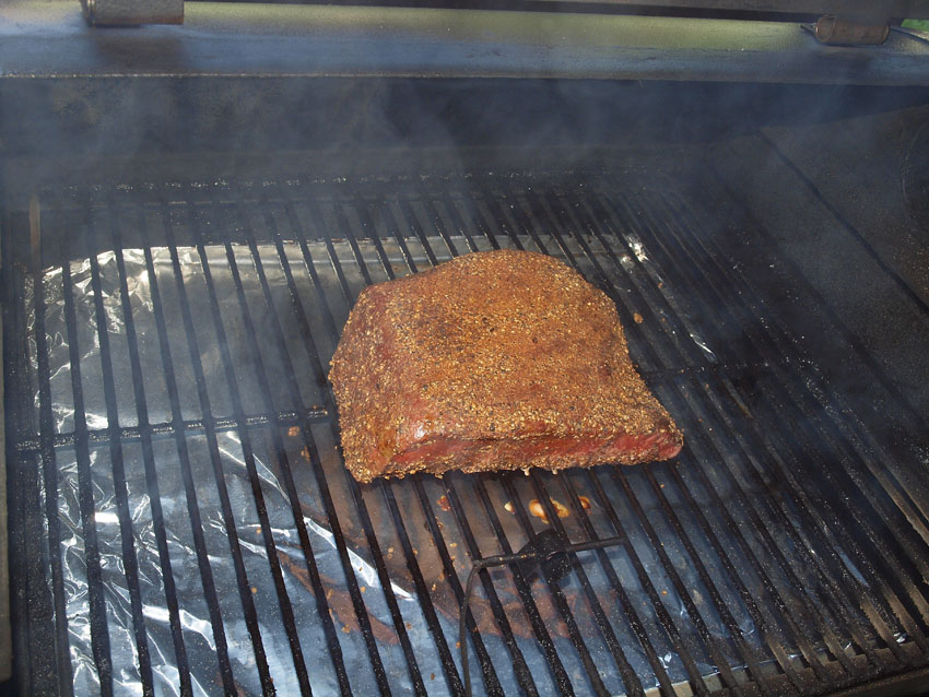 Pellet Smoker Cooking EZ Pastrami Smoked & Steamed