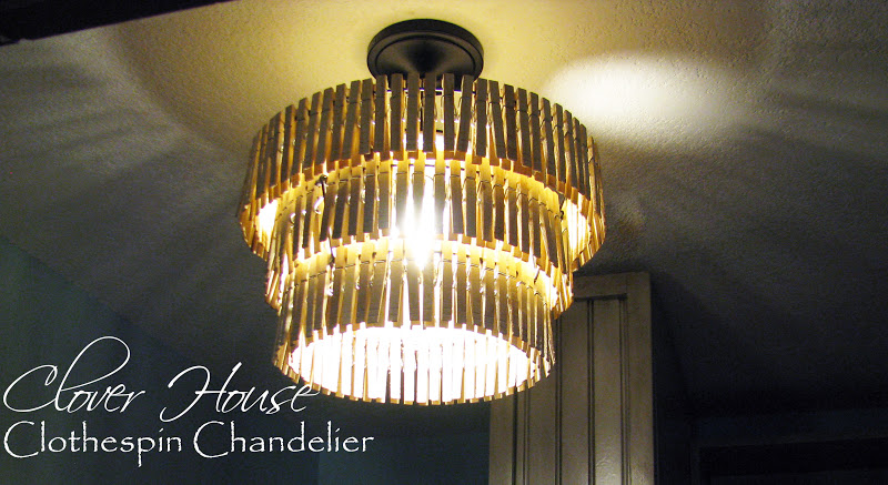 Clover House: 3 Tiered Clothespin Chandelier