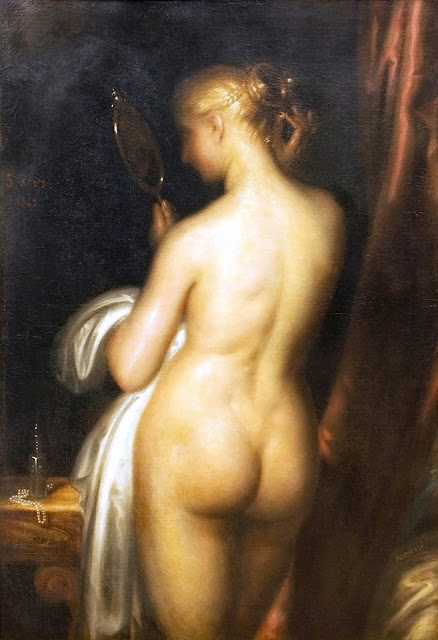 Antoine Wiertz - Giovane donna che si specchia - erotismo - arte