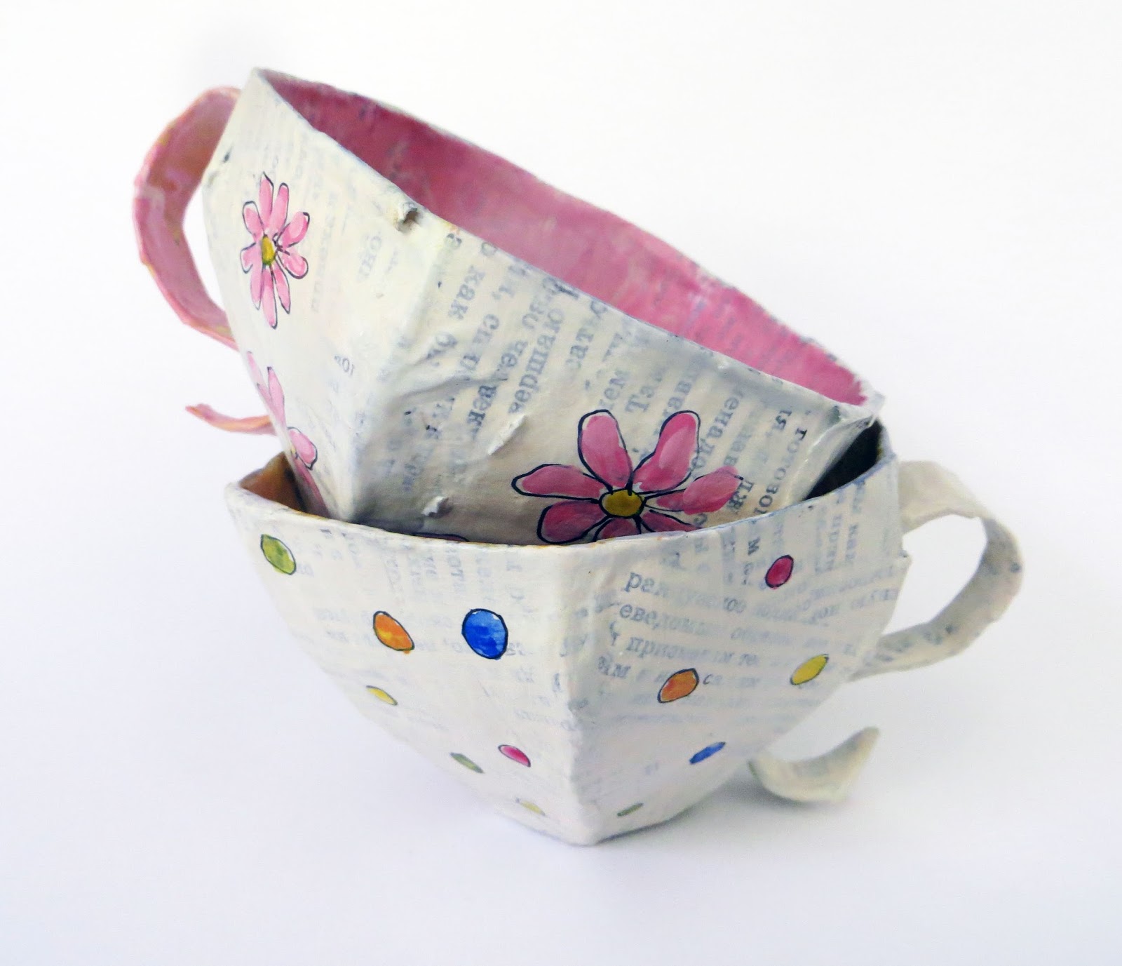 JaneVille Papier Mache teacups