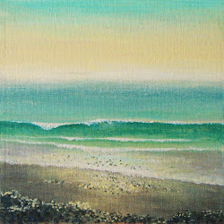 sand wet july seaside seas emerald canvas paintings mixed