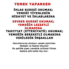 Sifa Ayetleri Ve Dualari Yemek Yaparken Okunacak Sure Ve Dualar