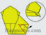Bước 11: Gấp góc giấy ra ngoài nhưng vẫn ở trong hai lớp giấy. (Xem thêm Video) Bước 11: Gấp góc giấy ra ngoài nhưng vẫn ở trong hai lớp giấy. (Xem thêm Video)