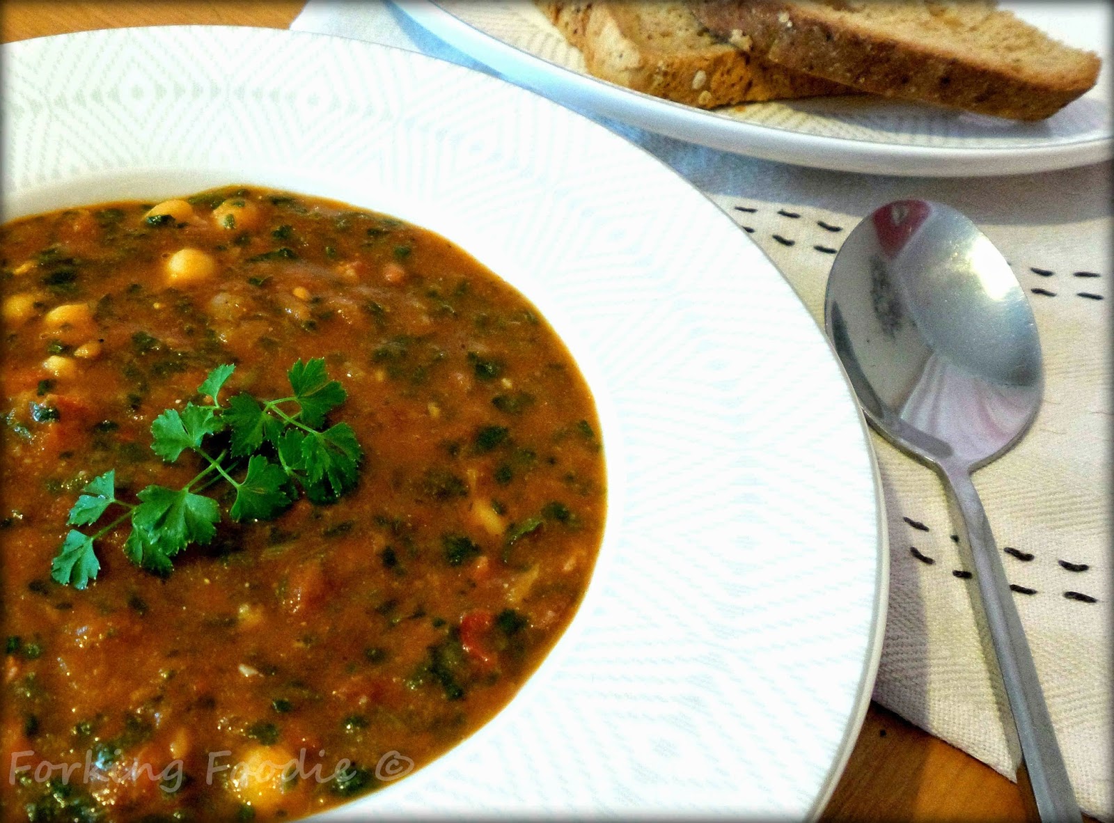 Thermomix Spicy Chorizo Chickpea and Spinach Soup