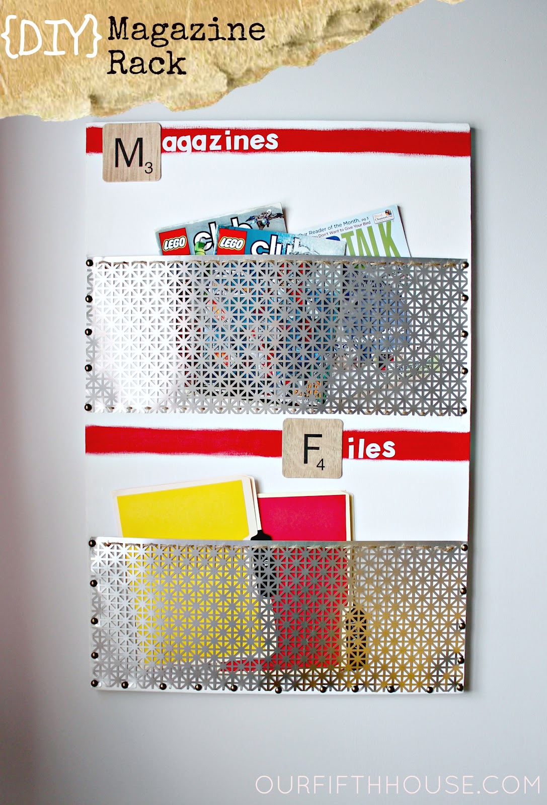 DIY Magazine Rack Our Fifth House repurposed-wooden-magazine-rack-salvaged-inspirations